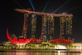 Singapore, Marina Bay Sands, Laser Show Royalty Free Stock Photo