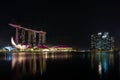 Singapore Marina Bay skyline during the blue hour. Royalty Free Stock Photo