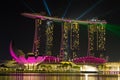 Singapore, Marina Bay Sands, Laser Show Royalty Free Stock Photo