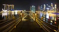 Singapore marina at night Royalty Free Stock Photo