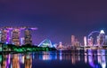 Cityscape Singapore modern and financial city in Asia. Marina bay landmark of Singapore. Night landscape of business building Royalty Free Stock Photo