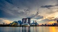 Cityscape Singapore modern and financial city in Asia. Marina bay landmark of Singapore. Night landscape of business building Royalty Free Stock Photo