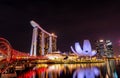 Cityscape Singapore modern and financial city in Asia. Marina bay landmark of Singapore. Night landscape of business building Royalty Free Stock Photo