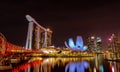 SINGAPORE-MAY 19, 2019 : Cityscape Singapore modern and financial city in Asia. Marina bay landmark of Singapore. Night landscape Royalty Free Stock Photo