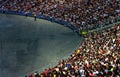 Singapore-18 MAY 2019: lot of people in stadium Stand area background