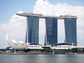 SINGAPORE - MAY 31, 2015: The Marina Bay Sands Resort Hotel in Singapore. It is an integrated resort and the world's most Royalty Free Stock Photo