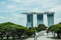 SINGAPORE-MAY 01 2017:Singapore marina bay sands skyline Royalty Free Stock Photo