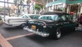 Singapore - May 25, 2019: Old vintage retro classic black car parked on the street. Back side view Royalty Free Stock Photo