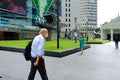 Singapore May2020 One Raffles Place business district unusually quiet and empty during weekday; office workers and tourists hardly