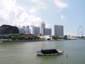 SINGAPORE - MAY 31, 2015: Singapore skyline panorama at Esplanade and Singapore Fyler Royalty Free Stock Photo