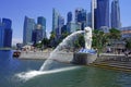 Singapore Merlion Cityscape Royalty Free Stock Photo