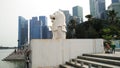 Singapore Merlion Cityscape Royalty Free Stock Photo