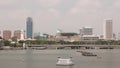 Singapore Merlion Park and Victoria Concert Hall with esplanade bridge timelapse