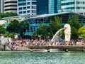 Singapore, Merlion Statue Royalty Free Stock Photo