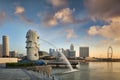 Singapore The Merlion at Sunrise Royalty Free Stock Photo