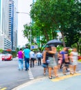 Singapore metropolis downtown crowded street