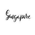 Singapore. Modern dry brush lettering. Calligraphy banner. Typography poster. Vector illustration.