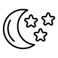 Singapore moon stars icon outline vector. City map Royalty Free Stock Photo