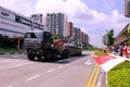 Singapore Mobile Column military parade travelling through Yishun Northpoint City on National Day