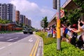 Singapore Mobile Column military parade travelling through Yishun Northpoint City on National Day