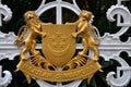 Singapore national emblem in brass metal Royalty Free Stock Photo