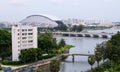 Singapore National Stadium across the Kallang River Royalty Free Stock Photo