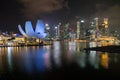 Singapore night city skyline at business district, Marina Bay, Singapore Royalty Free Stock Photo