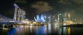 Singapore night city skyline at business district, Marina Bay, Singapore Royalty Free Stock Photo