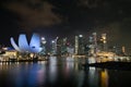 Singapore night city skyline at business district, Marina Bay, Singapore Royalty Free Stock Photo