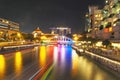 Clarke Quay at night, Singapore, May, 2018 Royalty Free Stock Photo