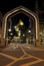 Singapore:Night shot of Masjid Sultan Singapura Mosque Royalty Free Stock Photo