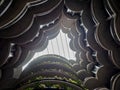 SINGAPORE - NOV 25, 2018: Interior of The Hive aka Dim Sum Baskets building, Tornado building, Nanyang University, Singapore