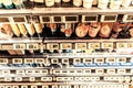 Supermarket aisle with modern digital displays for price tags