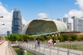 SINGAPORE-November 26, 2019: Singapore cityscape and Theatre and Concert Hall, Esplanade on the Bay