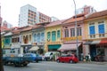 Singapore - November 23 : Historical Shophouse and colourful street in Chinatown. Culture and travel concepts. November 23, 20