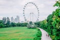 Marina Gardens Drive see Singapore flyer , It is a nature park of 100 hectares of reclaimed land in Singapore.