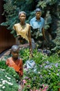 SINGAPORE-November 25, 2019: Statues a travelling family French sculptor Bruno Catalano, exposed at Gardens by the Bay in Royalty Free Stock Photo