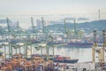 View of a container terminal at the Port of Singapore. Royalty Free Stock Photo
