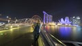 Visitor looking Marina Bay Sands Singapore