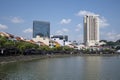 Bars and restaurants along historic Boat Quay, Singapore