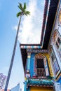 Colorful House of Tan Teng Niah, Singapore. Popular tourist spot in Little India district.