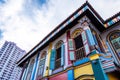 Colorful House of Tan Teng Niah, Singapore. Popular tourist spot in Little India district.