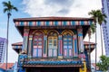 Colorful House of Tan Teng Niah, Singapore. Popular tourist spot in Little India district.