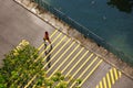 Singapore-12 OCT 2019: man running on punggol waterway park connector pcn Royalty Free Stock Photo