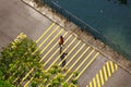 Singapore-12 OCT 2019: man running on punggol waterway park connector pcn Royalty Free Stock Photo