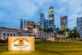 Singapore-04 OCT 2017: Singapore parliament building in core area night Royalty Free Stock Photo