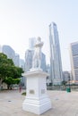 SINGAPORE-OCT 19, 2014:Statue of Sir Tomas Stamford Raffles wit Royalty Free Stock Photo