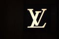 Singapore - October, 2019: Louis Vuitton flagship store logo isolated in black