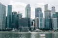 Marina bay and Collyer Quay skyscrapers in Singapore Royalty Free Stock Photo