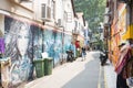 SINGAPORE, OCTOBER 12, 2015: street art in Haji lane is the famous shopping lane in Singapore on October 12, 2015 Royalty Free Stock Photo